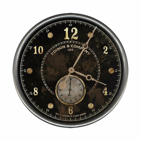 DIARIO 15 in. Vintage Look Black Wall Clock DI3663880